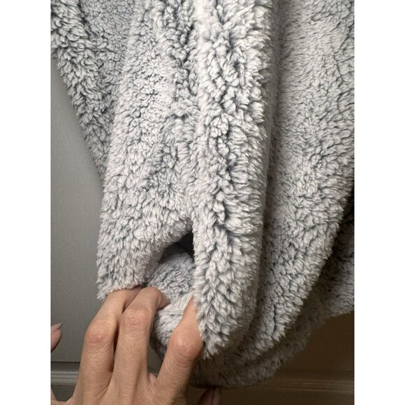 Lou & Grey for Loft Cozy Soft Gray Full Zip Oversized Teddy Bear Jacket Size S - Picture 8 of 13